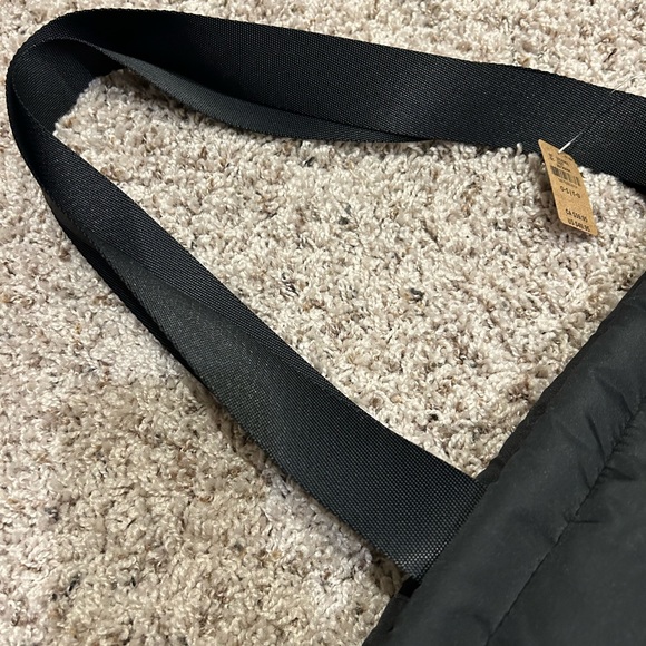 NWT VS PINK Black Puffy Zippered Tote - Picture 3 of 4